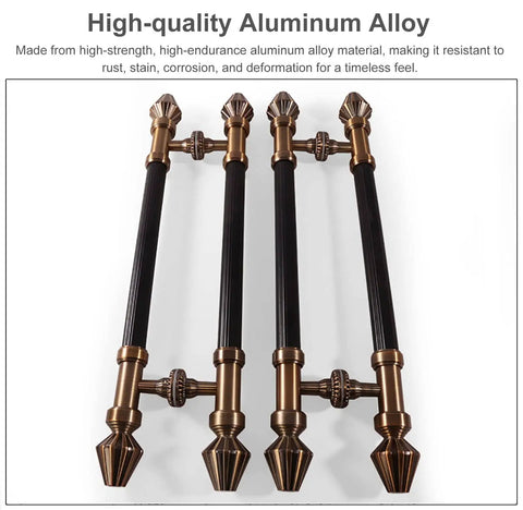 Retro Door Pull Handle Aluminum Alloy Push Pull Entry For Wood Glass And Sliding Doors With Easy Installation Included