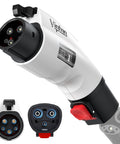 Tesla to J1772 EV Charging Adapter, 60A 250V AC with Digital Display close-up view