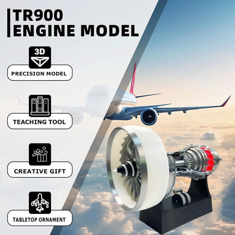 Awesome Realistic Turbofan Engine Model Kit With LED Lights And 28cm A380 TR900 Replica Adjustable Speed DIY Mechanical STEM Project For Adults Aviation Enthusiasts Desk Decor And Gift, 3D engine model
