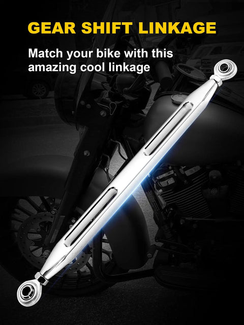 Biker Grade Chrome Shift Linkage Rod For Harley Davidson Touring Bikes 1986 2024 Bolt On Replacement For Smooth Shifts On Softail Dyna Fatboy Street Glide Road Glide Road King Electra Glide, chrome shift linkage rod