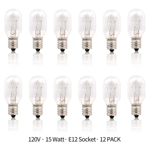 Replacement 15 Watt Dimmable E12 Salt Lamp Bulb Warm White 1.9 Inch Fit For Himalayan Salt Lamps And Candle Warmers 12 pack
