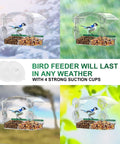Clear Acrylic Window Bird Feeder With 4 Strong Suction Cups And Detachable Seed Tray Highly Transparent Outdoor Viewing Birdfeeder
