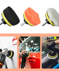 10 Pack Car Polishing Pads 3 Inch Foam Buffing Pads For Drill With M10 Adapter in use on car surfaces