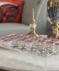 Two Pack 35 Slot Flat Coffee Pod Organizer Tray In Clear Acrylic for Countertop with K-Cup Pods, modern home setting