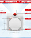 Front view of 4 Quart Poly Power Unit Reservoir for Hydraulic Systems with measurements for dump trucks and heavy equipment.