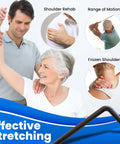 Shoulder Wand Therapy Stretch Tool For Rotator Cuff Mobility Collapsible Stretch Bar For Home Rehab Physical Therapy Aid To Improve Range of Motion Ergonomic Grip For Easy Stretches And Faster Recovery, black metal