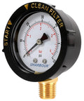 UHARBOUR pool filter pressure gauge, black bezel, brass 1/4 NPT bottom mount, 60 psi