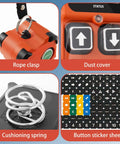 Components of 8 Channel Wireless Remote Control For Industrial Hoist And Overhead Bridge Crane, including rope clasp and buttons