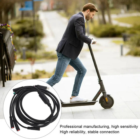 Electric Scooter Motor Cables Waterproof Copper Core Wiring Harness Replacement For High Sensitivity 1 To 5 Motors With 12 Copper Core Wires Weatherproof And Hassle Free For Rugged Rides
