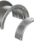 Top Shelf Aluminum Bimetal Crankshaft Main Bearing Set Tuned For Nodular Iron Cranks close-up of upper and lower bearings.