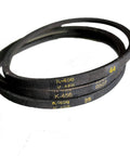 Premium Rubber V Drive Belt For Bench Drill Press K-456 K-450 synthetic rubber straps laid flat for detail.