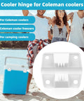 Four Piece Cooler Hinges Replacement Kit With Sixteen Stainless Steel Screws Durable Plastic Hinge Set For Camping Freezers And Ice Chests Includes Handy Storage Box For Easy Spare Parts