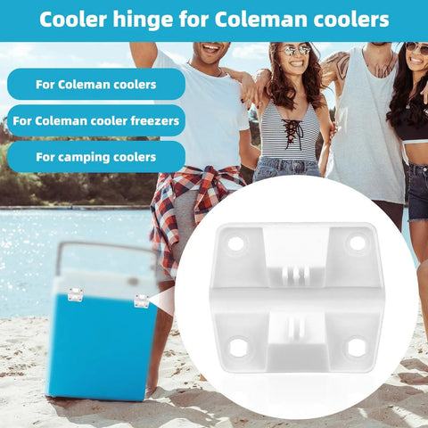 Four Piece Cooler Hinges Replacement Kit With Sixteen Stainless Steel Screws Durable Plastic Hinge Set For Camping Freezers And Ice Chests Includes Handy Storage Box For Easy Spare Parts