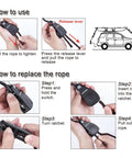 Instructions for Heavy Duty Kayak Tie Down Straps With S Hook And Safety Clip, One Quarter Inch By Twelve Feet, Black