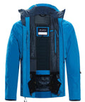 Interior view of Men's Pro Ski Jacket With 15K Waterproof And 10K Breathable Fabric, Insulated Snowboard Coat With Helmet Hood, Blue Large