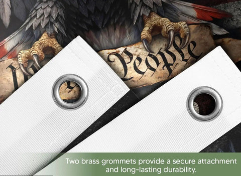 Two Sided 3 By 5 Ft American Flag For 250th Anniversary, Printed On Both Sides, Durable Polyester Eagle Banner grommets close-up