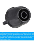 Drip Irrigation End Cap Barbed Fitting For 8Mm And 11Mm Tubing, Durable Black Plastic, Ideal For Garden Farm Greenhouse, Close-Up View