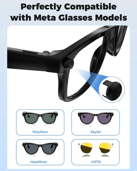 Resin Camera Bezel Protection Ring Kit For Smart Glasses With Open Hollow Center Dust Guard For Wayfarer Style And HSTN Models 6 Pack