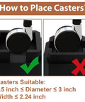 How to place casters on 4 Inch Bed Risers Heavy Duty Furniture Elevation Set Of 4 Elevates Beds Tables Couches With Anti Slip Pads