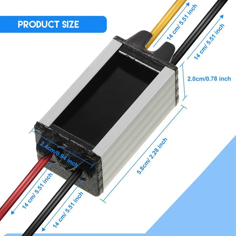 2 Pack Waterproof Car Power Converter 12V to 6V Buck Converter Adjustable 8 to 22V Input to 3 to 15V Output 3A 18W Module