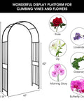 Sturdy Metal Garden Arch For Outdoor Entry And Wedding Backdrop Seven Point Two Foot Arbor For Climbing Plants and Flowers