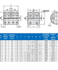 Technical diagram for Beefy 6.35mm To 8mm Aluminum Rigid Shaft Coupling, showing dimensions and torque specs for CNC machines, 3D printers.