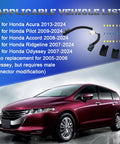 Plug And Play VCM Muzzler Harness Disable Kit with Honda Odyssey, showing applicable vehicle list