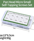 1200 Pcs Mini Screw Kit M1 M1.2 M1.4 M1.7 Micro Phillips Head Pan Screws For Electronics Sunglasses Watches in clear box