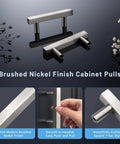 10 Pack Brushed Nickel Square Body Cabinet Pulls 64mm Hole Center 2.5 Inch Center To Center Stainless Steel Drawer Pulls display