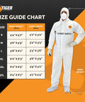 Heavy Duty White Disposable Coveralls Worksite Ready Antistatic Protective Suit With Tear And Puncture Resistance XL single use size guide