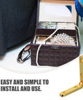 Open jewelry box with 10 Pack Zinc Alloy Miniature Chest Hinges, 90 Degree Folding Corner Hinges For Jewelry Boxes And Wooden Boxes, DIY Cabinet Hardware For Craft Projects, Easy Install And Durable Keepsake Cases By INOOMP on display.