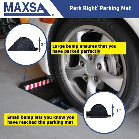 Park Right Parking Mat 21x11x2 Inches Red Garage Parking Aid Helps You Park In The Same Spot Every Time Keeps Your Ride And Belongings Safe Two Tire Bumps For Easy Alignment Color Options Black Yellow Red Amazon Exclusive