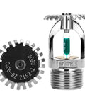 No Sweat Quick Response Upright Fire Sprinkler Head Half Inch DN15 Copper Chrome Plated showing glass bulb and threaded base