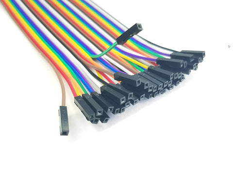 Mega Jumper Wires Kit For Arduino ESP32 ESP8266 And Raspberry Pi With 185 Piece Set, showing black female to female connectors