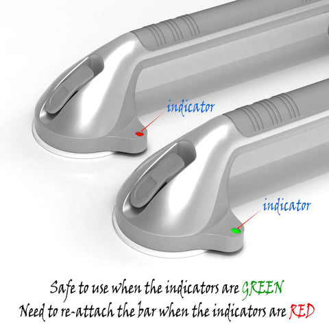 17 Inch Suction Grab Bar Set With Indicators No Drill Easy Install Two Pack For Shower Bathtub And Toilet Balance Boost