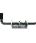 Heavy Duty Aluminum Barrel Bolt Lock With Spring Loaded Latch, 6.5 Inch Long Bolt, 0.5 Inch Rod, side view
