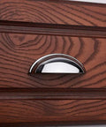 Chrome Bin Cup Drawer Pulls 3 Inch Center Spacing 76mm Cabinet Handles on wooden drawer