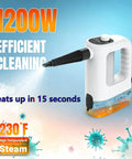 Heavy Duty Handheld Steam Cleaner Featuring Lightning Fast 15 Second Instant Heat And Muscle Packed 1200 Watt Motor, Generous 400 Ml Water Tank for grout cleaning.