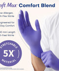 Nitrile Exam Gloves 3 Point 5 Mil Powder Free Latex Free Food Safe Disposable Medical Lab Gloves Ideal For Cooking Cleaning Handling