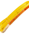 Ultra Tough Nylon Lifting Sling 1 Inch By 10 Foot Made In USA For Hoists And Rigging 1600 Lb Vertical in yellow webbing folded