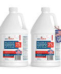 3 Percent Hydrogen Peroxide First Aid Antiseptic And Multipurpose Cleaner For Cuts Scrapes Burns And Minor Irritations USP Solution Two Gallons Safe For Skin And Everyday Home Use, two 1-gallon bottles