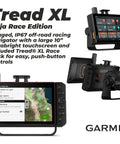 Garmin Tread XL Baja Race Edition Off Road Navigator Pack with 10 inch screen and docking kit displayed on white background