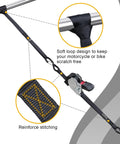 Hassle Free Self Retracting Ratchet Straps 12 Foot Automatic Quick Lock Cargo Tie Down Strap Set showcasing soft loop design and reinforced stitching.