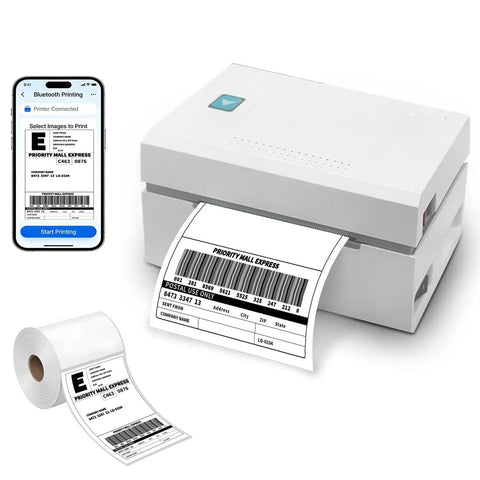 4x6 Direct Thermal Shipping Labels Roll, 500 Labels, BPA Free, Waterproof And Oil Resistant, printer and labels