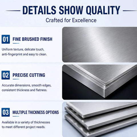 304 Stainless Steel Plate Precision Cut Flat Sheet Metal Panel For Industrial Use Heavy Duty Corrosion Resistant Durable Flat Sheet