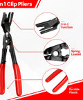 2 in 1 Clip Pliers from Automotive Electrical Disconnect Pliers Kit With Case For Easy Connector Removal, Featuring Straight And 60 Degree Angled Tips, Slim Jaws For Tight Spaces, 2 In 1 Clip Pliers For Hose Clamps And Single Ear Clamps, No Sweat Wiring Harness Service.