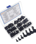 Metric Black Nylon Butterfly Wing Nuts Assortment Kit Features Seven Sizes From M3 To M12 in a clear organizer case.