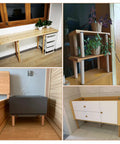 Solid Wood Furniture Leg Replacement Set For Desks, Sofas, Coffee Tables And Cabinets, 7.87 Inch Tall, Includes Mounting Plates And Screws