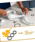 Person using Two Sets Abs Threading Kit For Home Garage Use with Tap and Die Tools Easy Operation Threading For Pipes