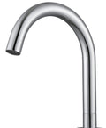 Prima 3 Bathroom Sink Faucet With 3-Hole Installation, Chrome Finish, Solid Brass Construction, sleek curved spout view